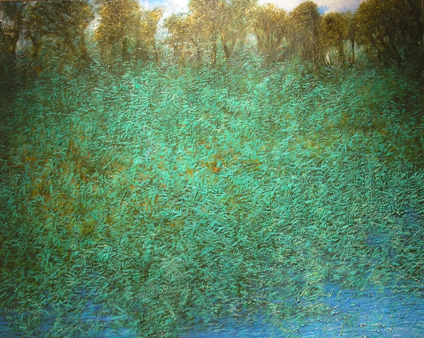 Trees on the horizon, 2004&nbsp; Oil on canvas, 48&quot; x 60&quot;
